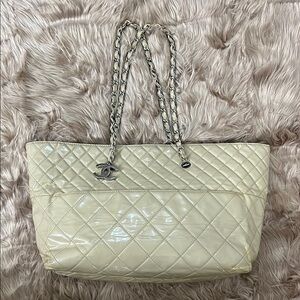 Chanel Patent Quilted In The Business Tote Bag